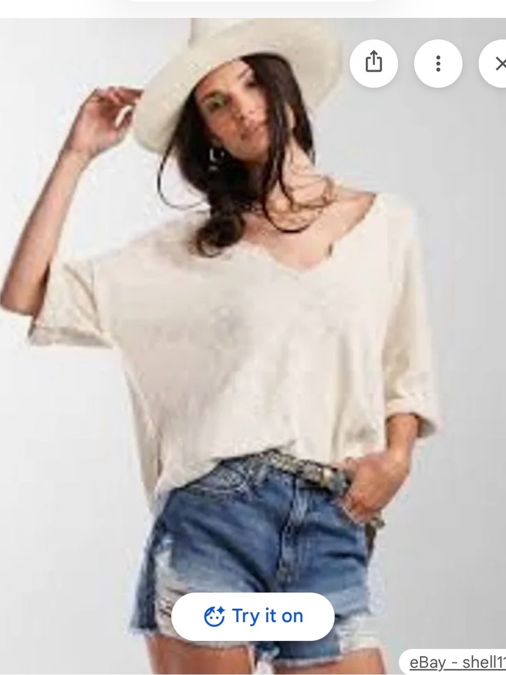 Free People North Star Off-White V-Neck Dolman Sleeve Tunic